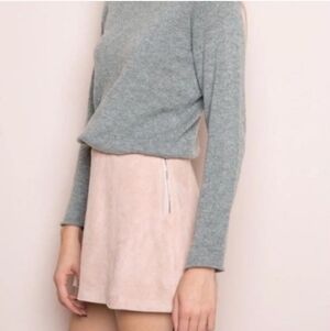 Brandy Melville John Galt Pink Cara Suede Mini Skirt One Size